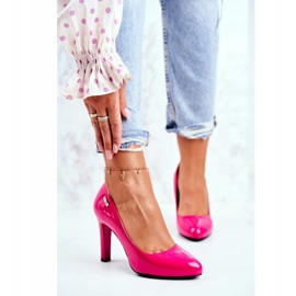 Dámské lodičky lakované na sloupku Sergio Leone Fuchsia Campbell růžový 2