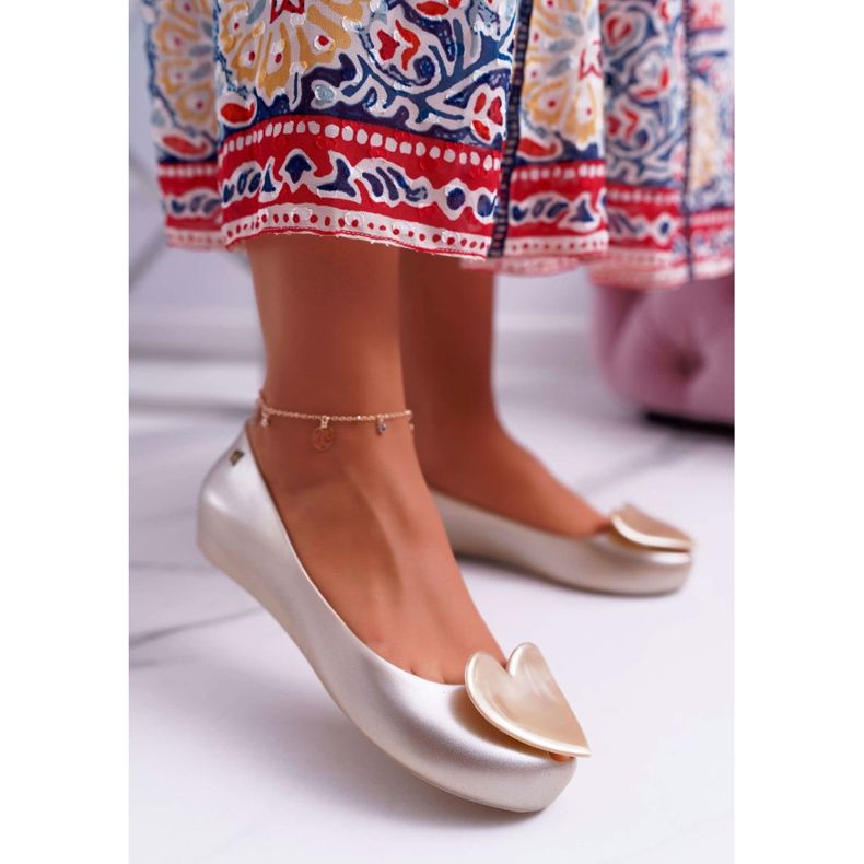 HV Zlaté dámské balerínky Meliski Hearts Diamond zlatý 1