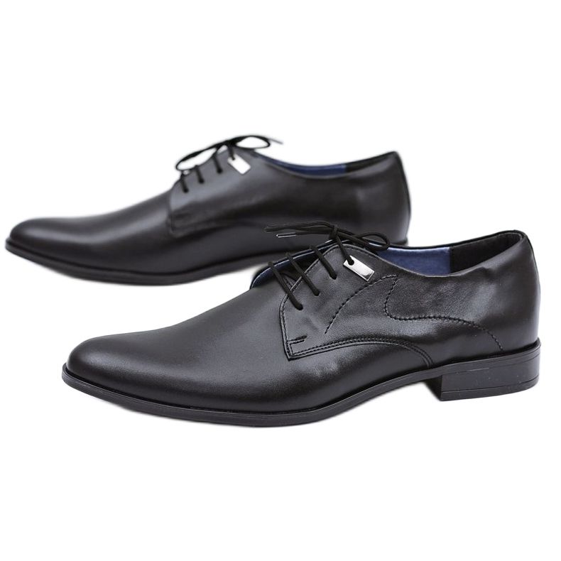 Mario Boschetti Elegantní černé společenské boty Damaso černý 1