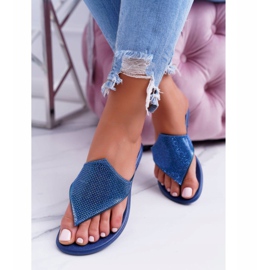 Dámské gumové žabky Lu Boo s flitry Anika námořnická modrá 1