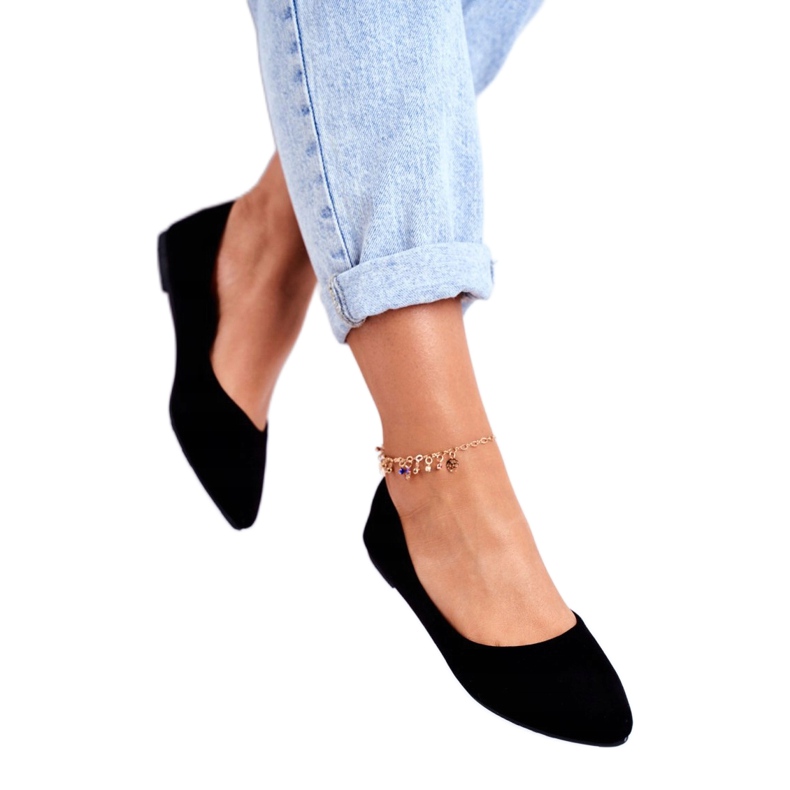 PS1 Černé dámské balerínky Suede Bueno černá 2 PS1 Černé dámské balerínky Suede Bueno černá 2