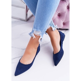 Lu Boo Tmavě modré balerínky Momenty s odnímatelnou mašlí námořnická modrá 2