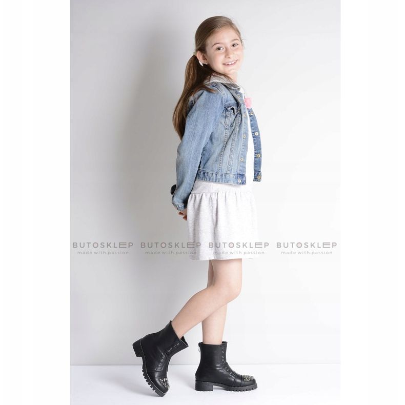 Lu Boo černé dětské kotníkové boty s kubickým zirkonem Pu LittleCarrie černá 2 Lu Boo černé dětské kotníkové boty s kubickým zirkonem Pu LittleCarrie černá 2