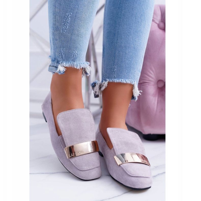 Dámské mokasíny šedé s talířem Golden Lordsy Lu Boo Harlem šedá 1