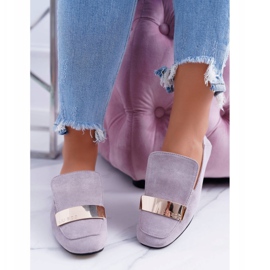 Dámské mokasíny šedé s talířem Golden Lordsy Lu Boo Harlem šedá 2