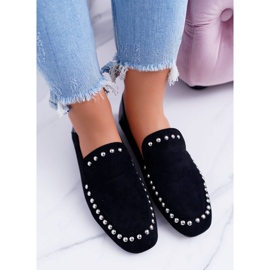 Dámské baleríny Lu Boo Black Black Lords s kamínky Planta černá 2