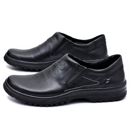 KOMODO Černé kožené pánské boty Brogues Velké velikosti Skromné černý 1