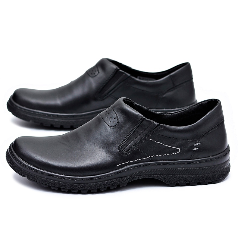KOMODO Černé kožené pánské boty Brogues Velké velikosti Skromné černý 1