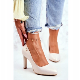 Dámské lodičky Pearl Beige na sloupku Sergio Leone Campbell béžový 1