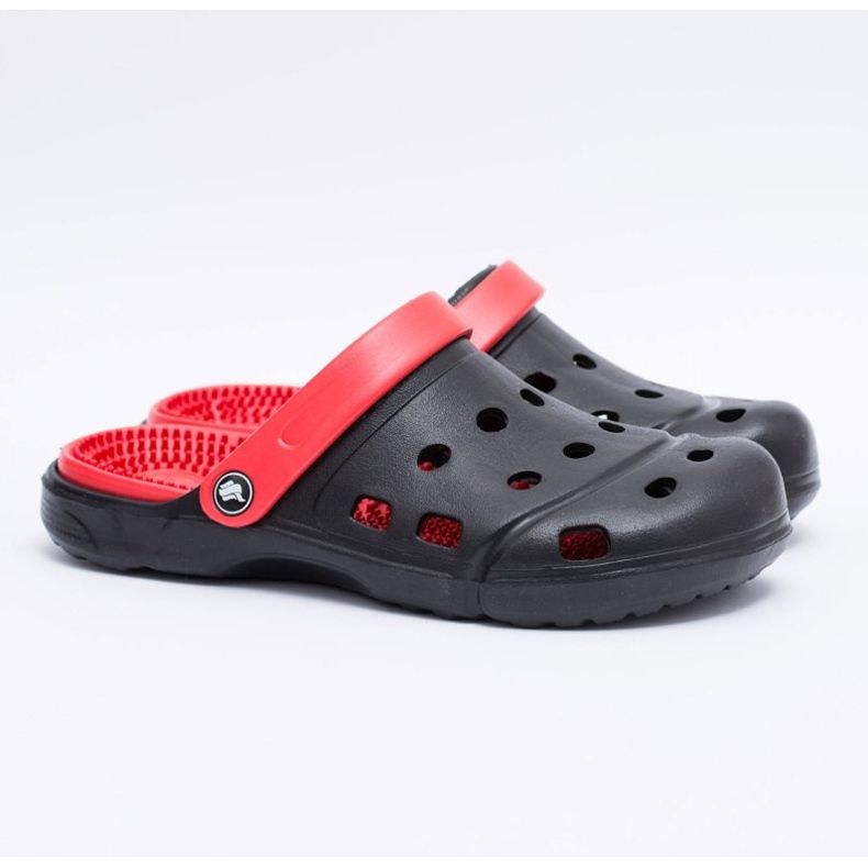 Flameshoes Pánské zahradní pantofle Kroks Eva Black černý červený 2