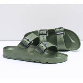 Flameshoes Pánské pantofle z olivové zahrady zelený 2