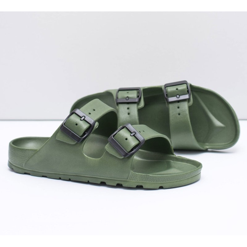 Flameshoes Pánské pantofle z olivové zahrady zelený 2
