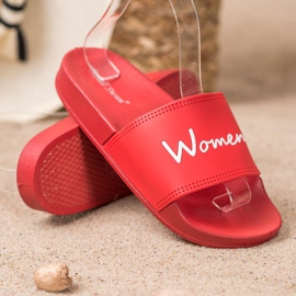 Small Swan Dámské červené pantofle 1