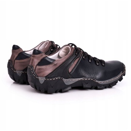 Bednarek Polish Shoes Pánské kožené trekové boty Filippo námořnická modř 1