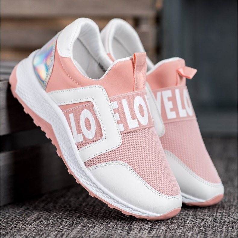 Seastar Slipony na platformě The Love bílý růžový 1