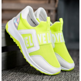 Seastar Slipony na platformě The Love bílý zelený 2