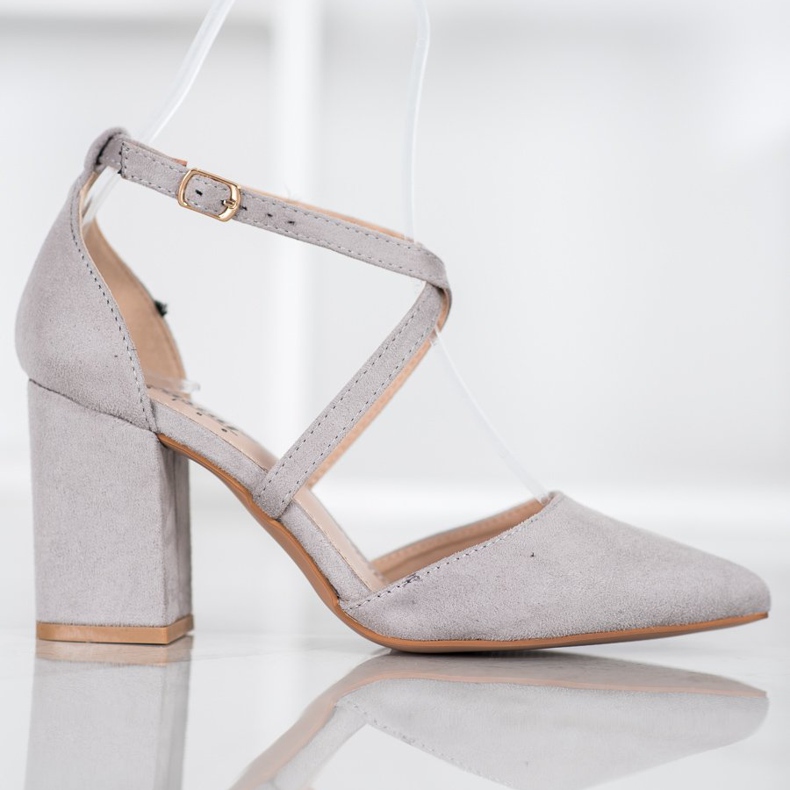 Seastar Černé semišové lodičky šedá 2