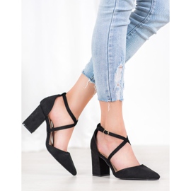 Seastar Černé semišové lodičky černý 1