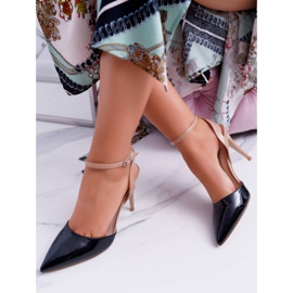 Dámské vysoké podpatky Sandály Černá Béžová Ergola hnědý 1