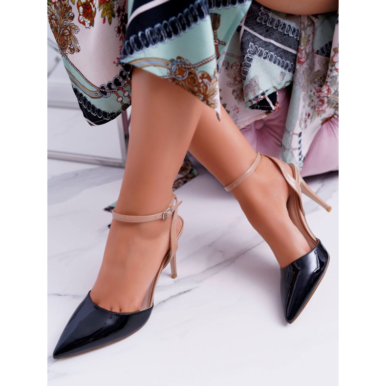 Dámské vysoké podpatky Sandály Černá Béžová Ergola hnědý 1