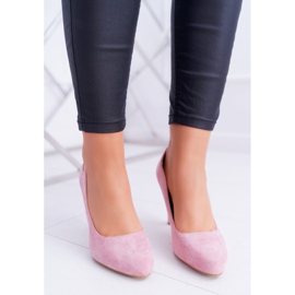 Dámské lodičky růžové na podpatku semiš Sergio Leone Campbell růžový 1