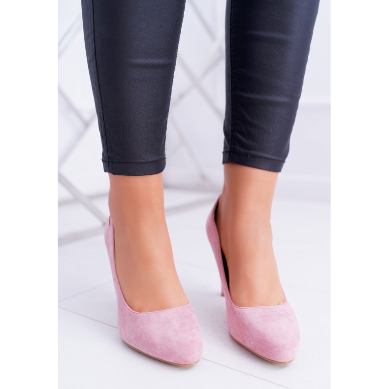 Dámské lodičky růžové na podpatku semiš Sergio Leone Campbell růžový 1