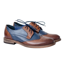 Elegantní pánská obuv Nikopol Navy Blue Mortes hnědý námořnická modř 1