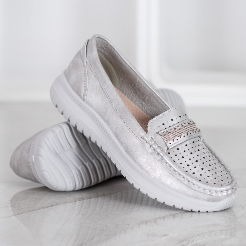 Small Swan Mokasíny na platformě šedá 2