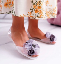 Lu Boo | Gumové balerínky Meliski Flowers White Candela bílý 1