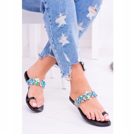 Lu Boo Elegantní černé flitry přezůvky Tanut černá 1