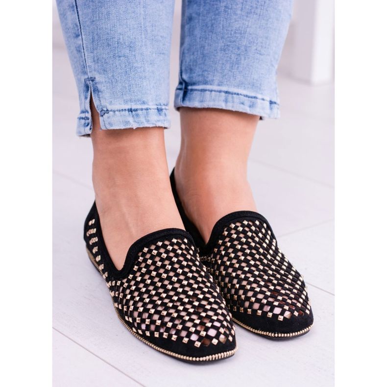 Lu Boo černé prolamované baleríny Lordsy Brads Carmar černá 1