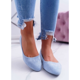 SEA Modré dámské balerínky semišové Bueno modrý 2