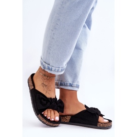 PS1 Dámské černé pantofle na korkové mašli Wendy černá 1