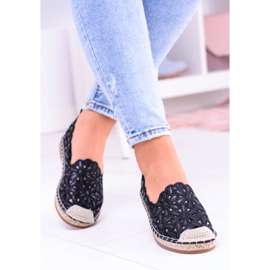 Dámské černé espadrilky Lu Boo s balerínami Macarena černý 1
