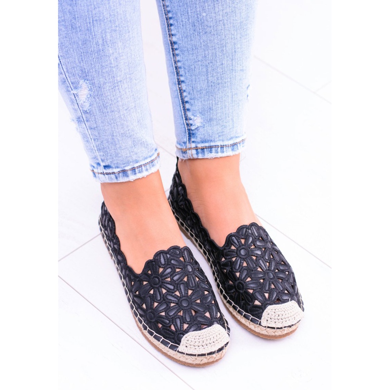 Dámské černé espadrilky Lu Boo s balerínami Macarena černý 2