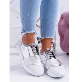 Lu Boo Dámské stříbrné sportovní boty Madoni šedá 1