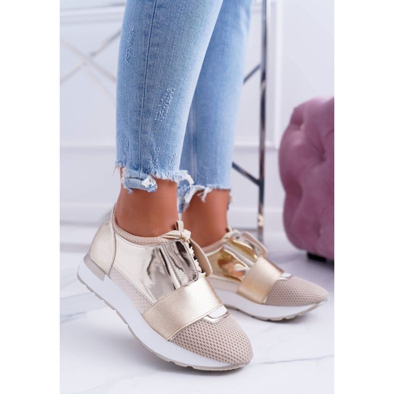 Lu Boo Dámské zlaté sportovní boty Madoni zlatý 1