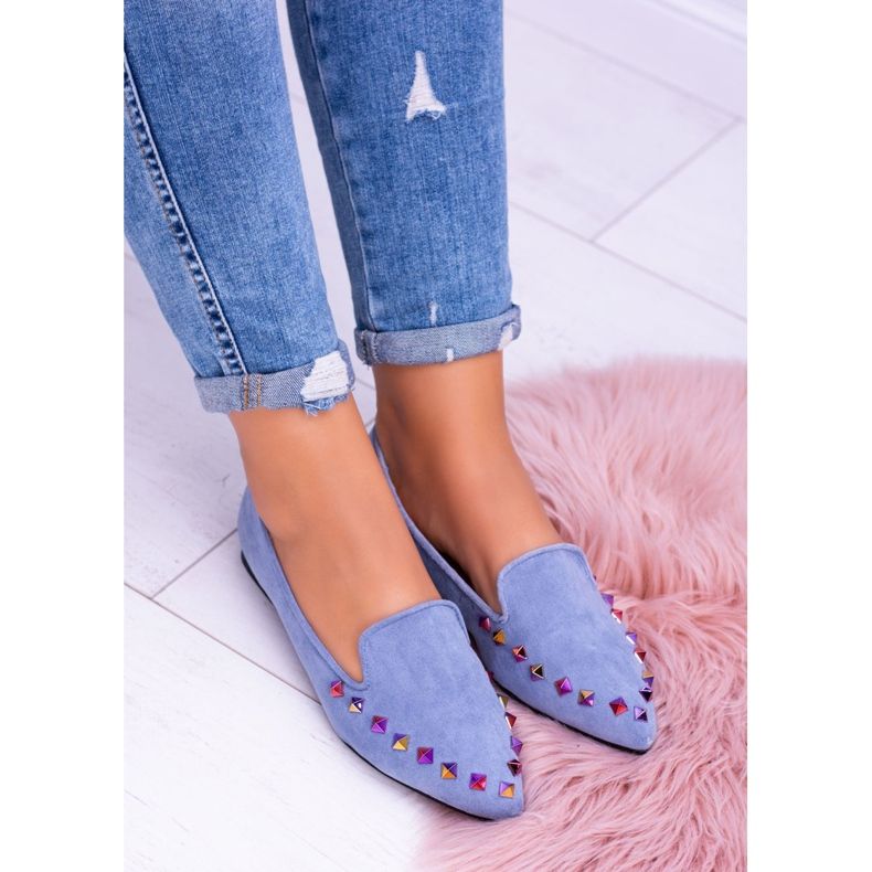 Lu Boo Blue Lords Iridescent Jets Suede Spike modrý 2