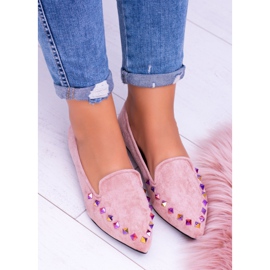 Lu Boo Pink Lords Iridescent Jets Suede Spike růžový 2
