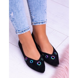 Lu Boo Black Ballerina In Spitz Benzínová očka Octavia černá 2