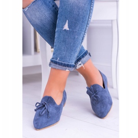 Lu Boo Navy Blue Ballerinas In Lordsy Spitz Suede Feliciano námořnická modrá 2