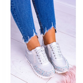 Stříbrná dámská sportovní obuv s flitry Lu Boo Infinitiale šedá 2