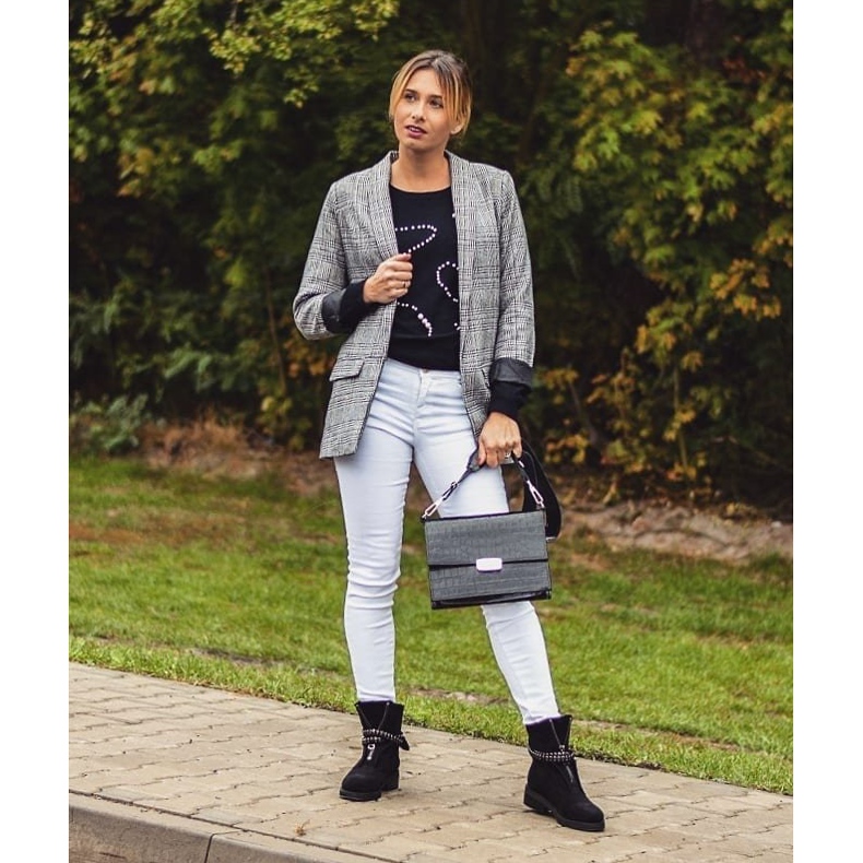 Lu Boo černé dámské boty se zapínáním na zip Rafell černá 1