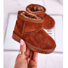 FRROCK Teplé dětské sněhule Khaki Gooby hnědý 2