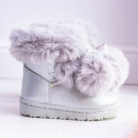 FRROCK Szare Zateplené dětské sněžné boty pro mládež Střešní šedá 2