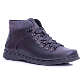 Pánské teplé kožené boty Neex Timmo Booties černá 1