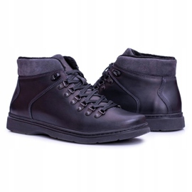 Pánské teplé kožené boty Neex Timmo Booties černá 3
