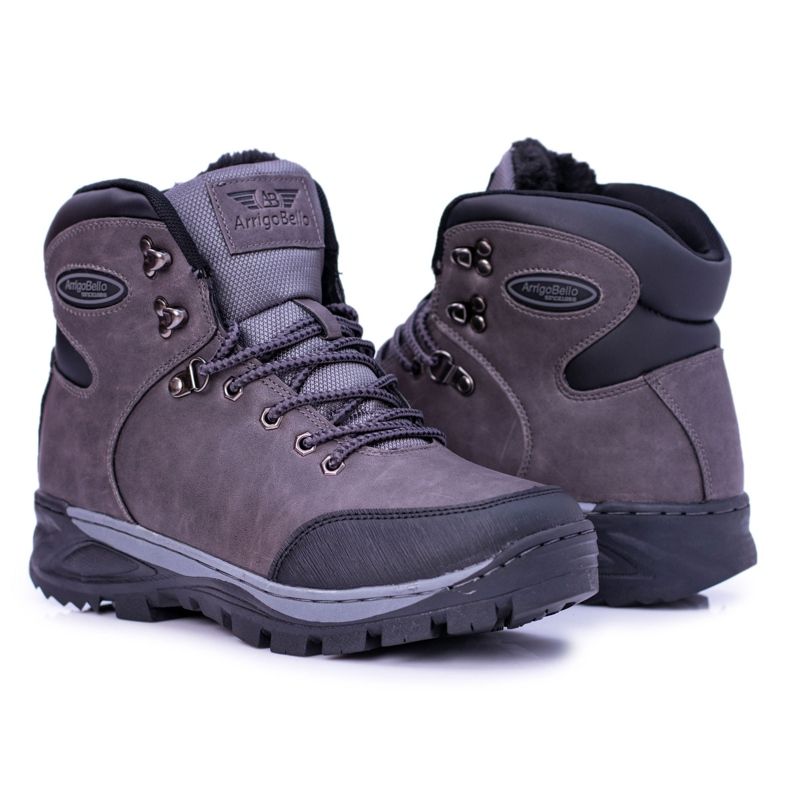 Ax Boxing Poslechněte si pánské trekové boty zateplené kožešinou šedá 1