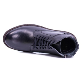 Iguana Pánské černé kožené teplé boty Devenor černá 1