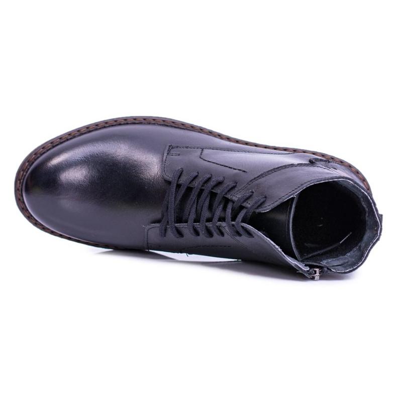 Iguana Pánské černé kožené teplé boty Devenor černá 1